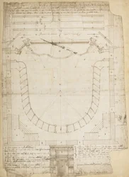Teatro Filarmonico of the Accademia Filarmonica of Verona, Italy, Auditorium and Main Entrance Elevation